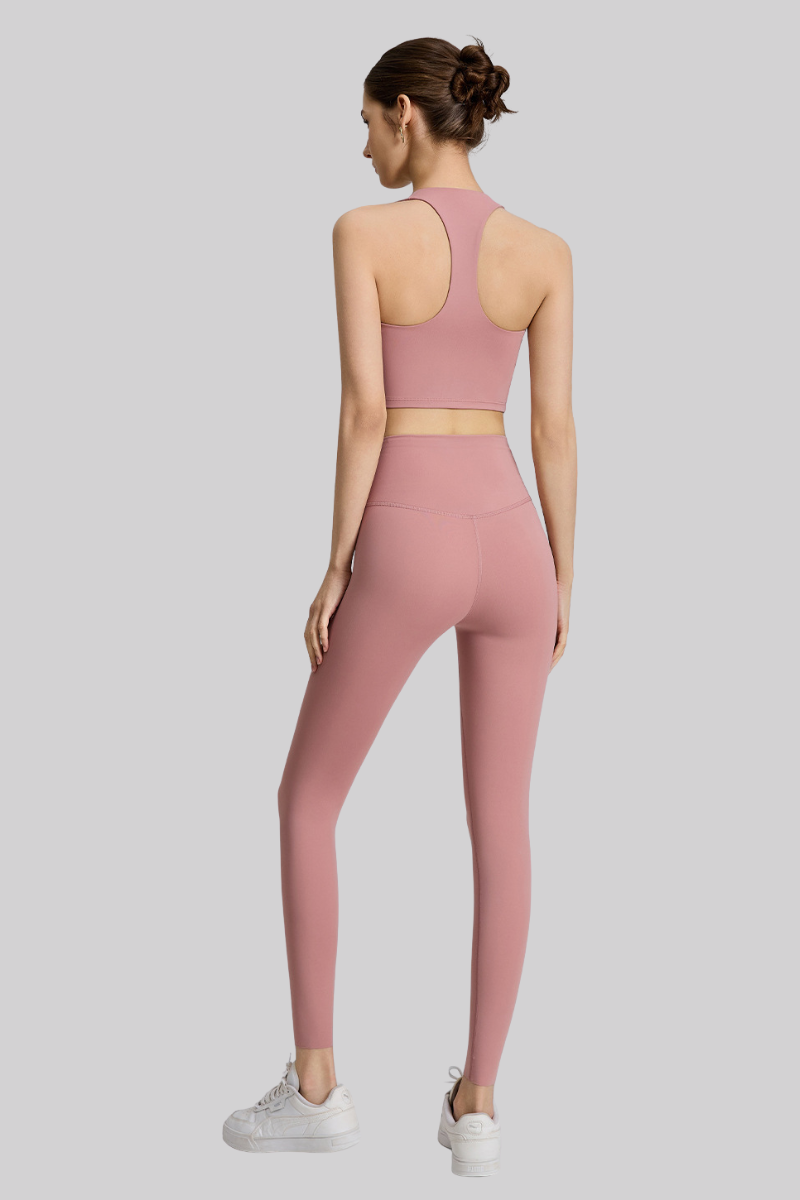 Women's Yoga Sets:Halter V-Neck Racerback Bra And Leggings