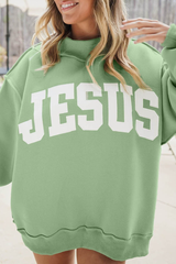 Women's Fall Applique Logo Oversized Mock Neck Sweatshirt