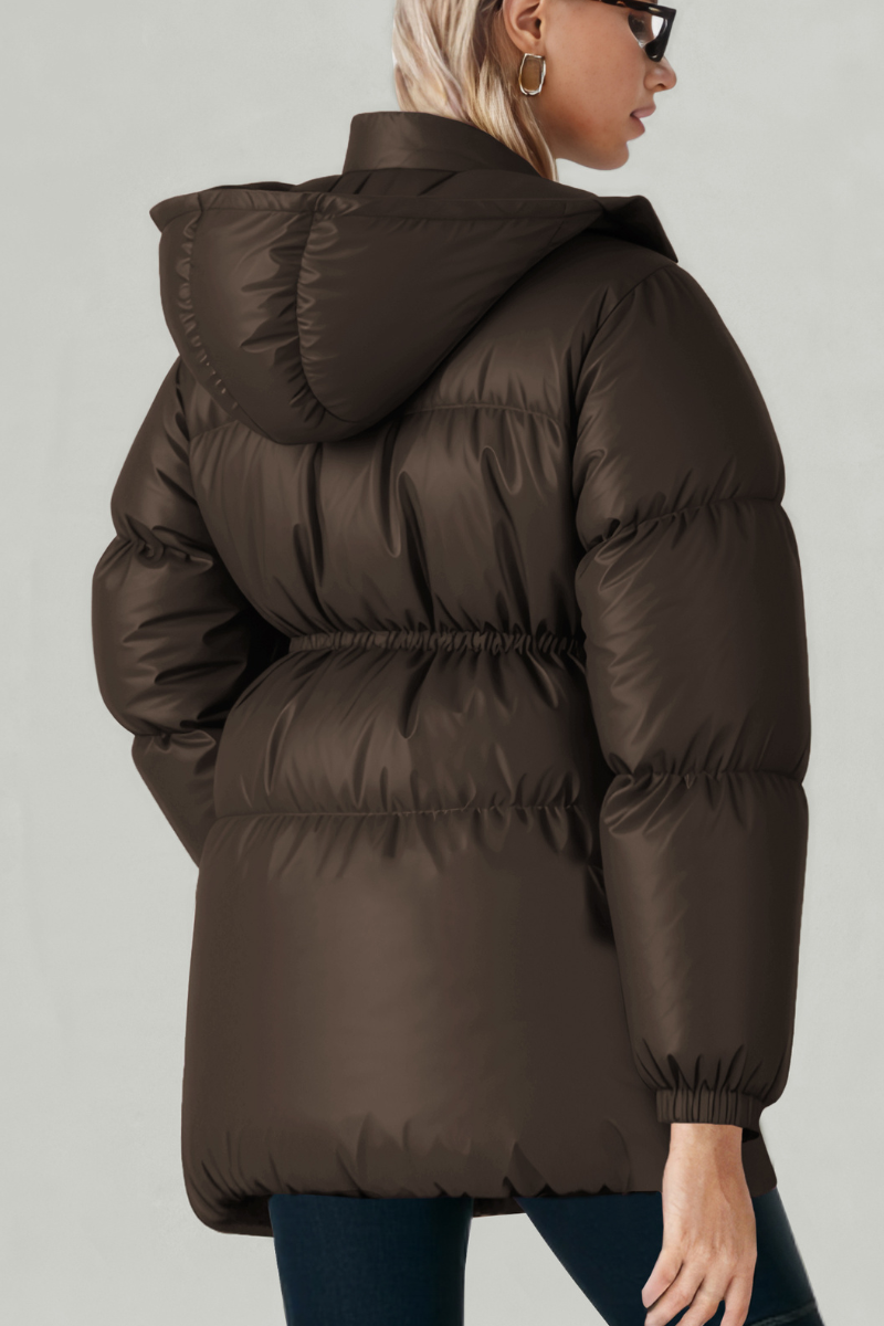 Women's waist-cinching cotton jacket