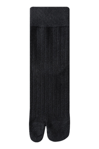 Women's Two-Toe Vertical Stripes Crew Solid Yoga Socks