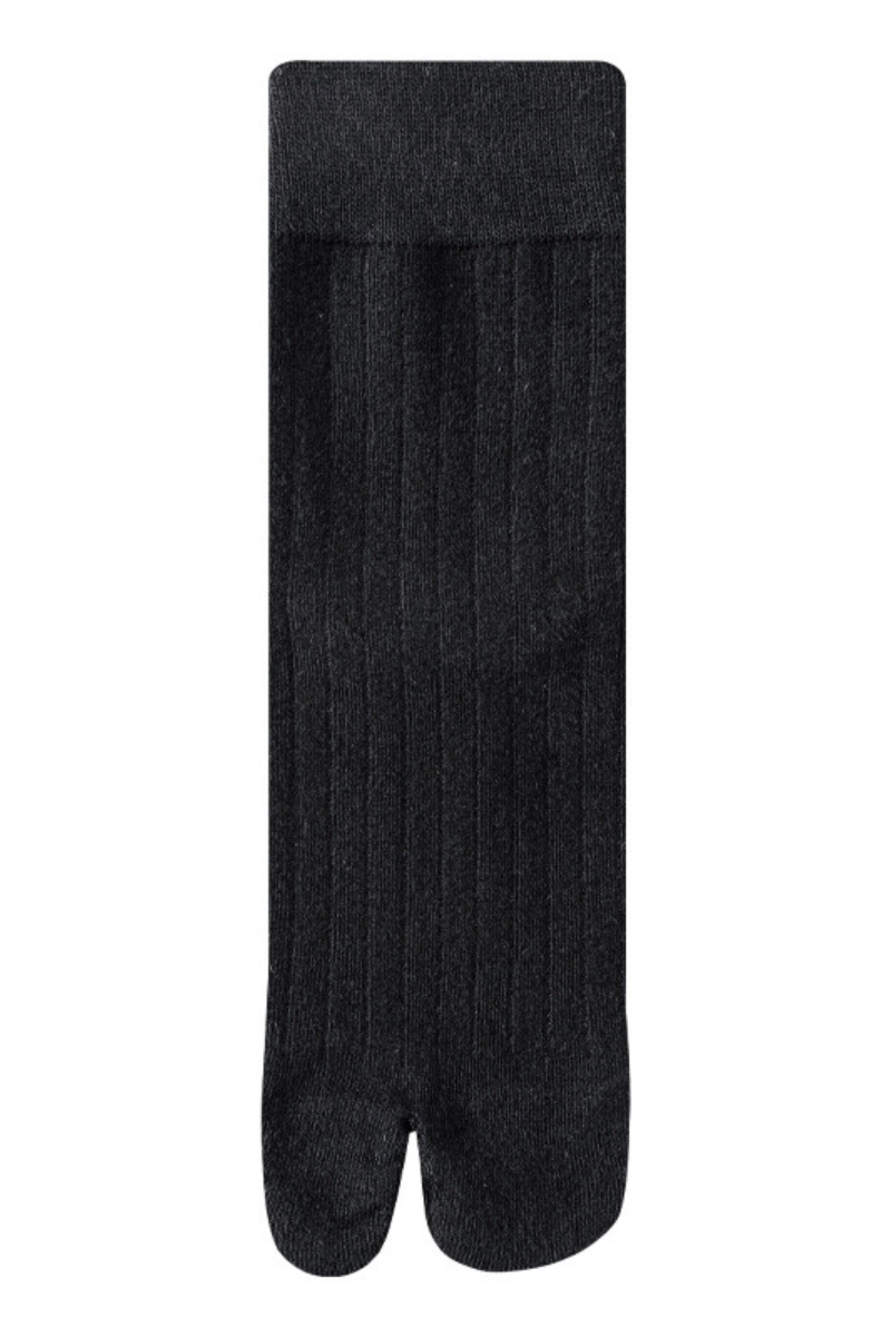 Women's Two-Toe Vertical Stripes Crew Solid Yoga Socks