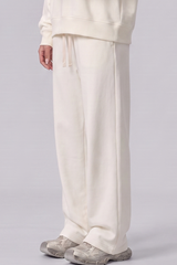 Unisex Fall Drawstring Side Pocket Wide Leg Sweatpants