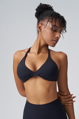 Women’s Twist-Front Spaghetti-Strap Sports Bra