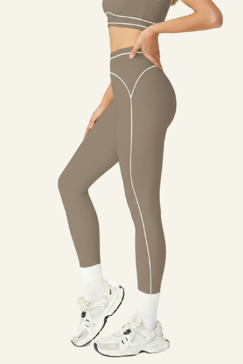 Stripes adorn tight-fitting sport pants.