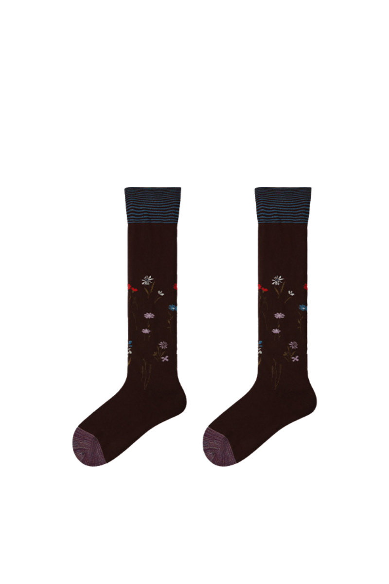 Women's Preppy Y2K  Retro Multicolor Striped Warm Knee-High Socks