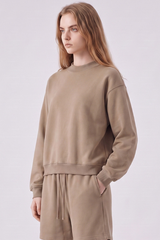 Women's Fall Streetwear Boxy Mockneck Sweatshirt