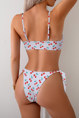 Women's Sexy Crisscross Cut Out Side Tie Print Bikini