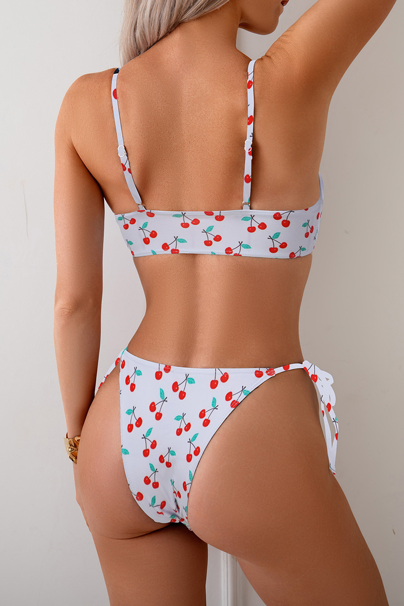 Women's Sexy Crisscross Cut Out Side Tie Print Bikini