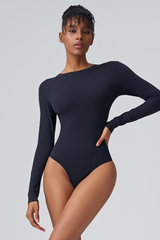 Women's Round Neck Slim Sculpying Long Sleeve Bodysuit