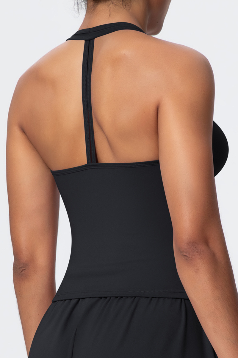 Women’s V-Neck Halter Open-Back Sports Tank