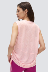 Women's Summer Sheer Breathable Drawstring Sports Tank Top
