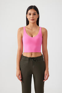 Women Fixed Bra Pads U-Back Nude Shape Fitness Yoga Exercise Vest