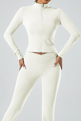 Women's stand-up collar with zipper sports jacket.