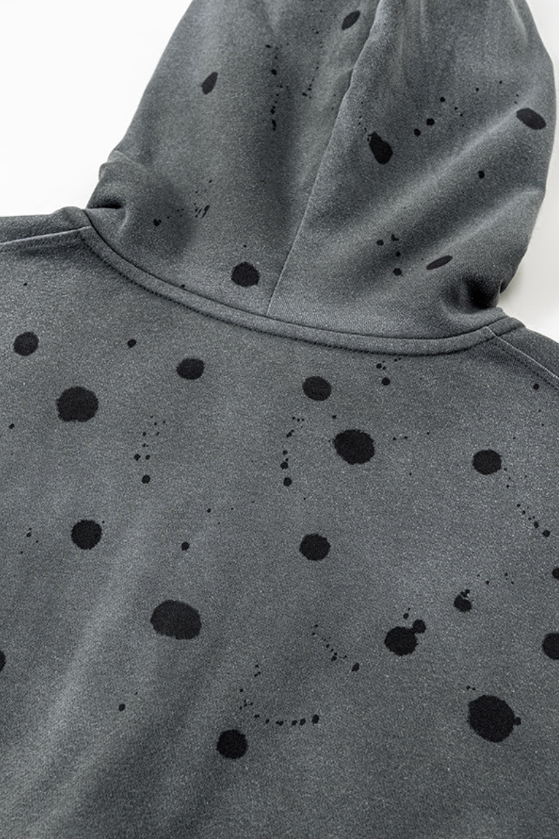 Men's spray paint hooded casual jacket