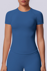 Women's Summer Seamless Solid High Stretch Breathable Tee