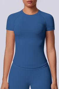 Women's Summer Seamless Solid High Stretch Breathable Tee