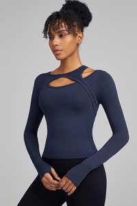 Refined long-sleeved sports top