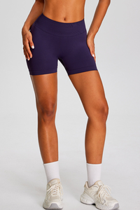 Women's Seamless Pleated Buttocks Lift Sports Yoga Shorts