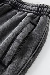 Men/Women Unisex Wax-Dye Washed Fleece Jogger Pants