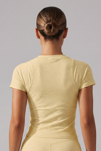 Women’s Summer Pleated Cropped Slim Fit Sport T-shirt