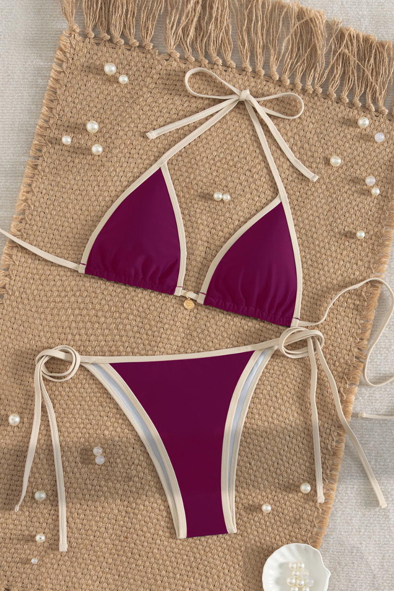 Women's Summer Halterneck Side Tie Sexy Beach Bikini Sets