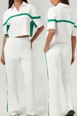 New Color-Blocked Fashion Loose Casual Tennis Sports Set