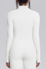 Women's Stand Collar Full Zip Slim Fit Workout Yoga Jacket