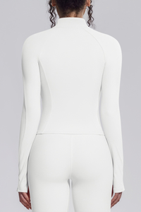 Women's Stand Collar Full Zip Slim Fit Workout Yoga Jacket