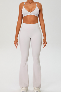 Women's Set:Cross Back Triangle Cup Bra & Flared Pants