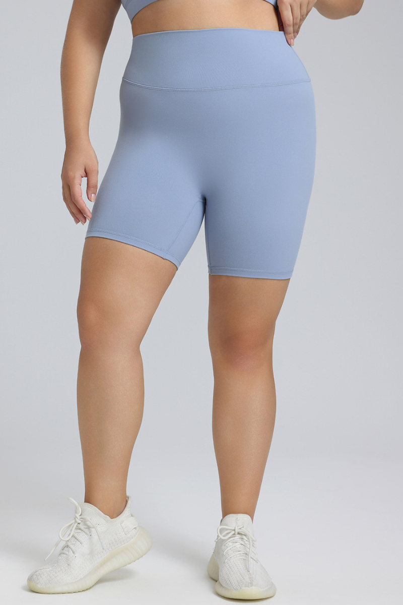 Plus Size Women's High Waisted Soft Biker Sports Shorts