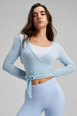 Women's Athletic One-piece Strap Long Sleeves Yoga Top