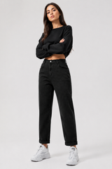 Women's Plus Size High Waist Stretch Straight Leg Jeans