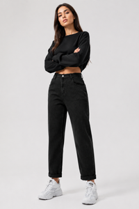 Women's Plus Size High Waist Stretch Straight Leg Jeans