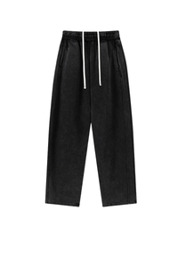 Water-washed and fleece-lined curved-blade pants.