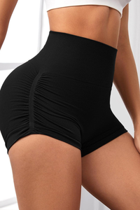 Women's Summer High-Waisted Side Pleated Sports Yoga Shorts