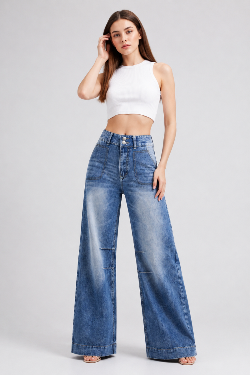 Women's High Waist Wide Leg Jeans