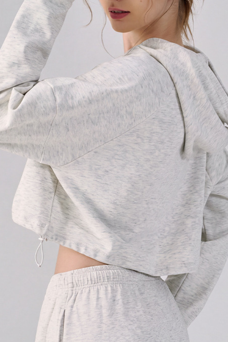 Women's Fall/Winter Drawstring Cropped Finger Cuffs Hoodie