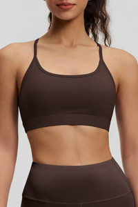 Women's Mesh Spliced Beauty‑Back Padded Sports Bra