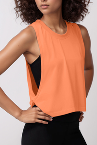 Women's Lightweight Crew Neck High Side Slit Loose Tank Top
