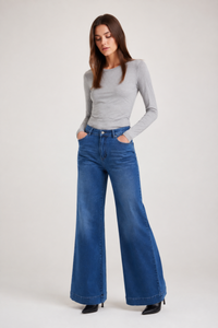 Women's Fall High Waist Wide Leg Flare Jeans