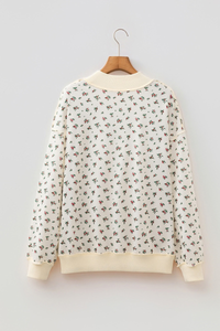 Women's Fall Ditsy Floral Oversized Mockneck Sweatshirt