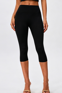 Women's No Front Seam Slim FIt Yoga Capri Leggings