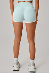 Color-contrast patchwork yoga shorts