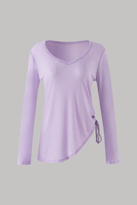 Women's V-Neck Side Drawstring Sheer Lazy Style Cover Up