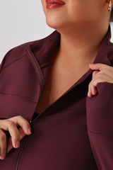 Plus Size Women's Fitted Zip-Up Yoga Jacket