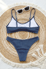 Women's Polka Dot U-Neck Halter High Waist Triangle Bikini