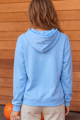 Women's Fall Solid Hoodie With Pet Pocket And Finger Cuffs