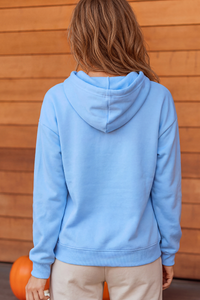 Women's Fall Solid Hoodie With Pet Pocket And Finger Cuffs