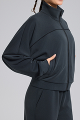 Women's Fall Soft Modal Drop Shoulder Zip Up Sports Jacket