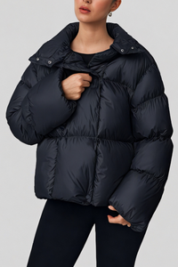 Women's bread-style hooded cotton jacket.